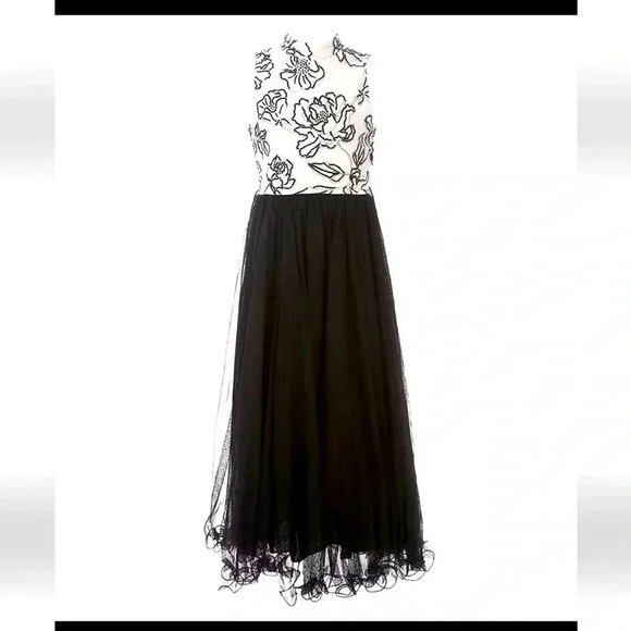 Xtraordinary Sleeveless Floral/Sheer-Overlay Glitter Top Solid Dress size 12 - Picture 1 of 6
